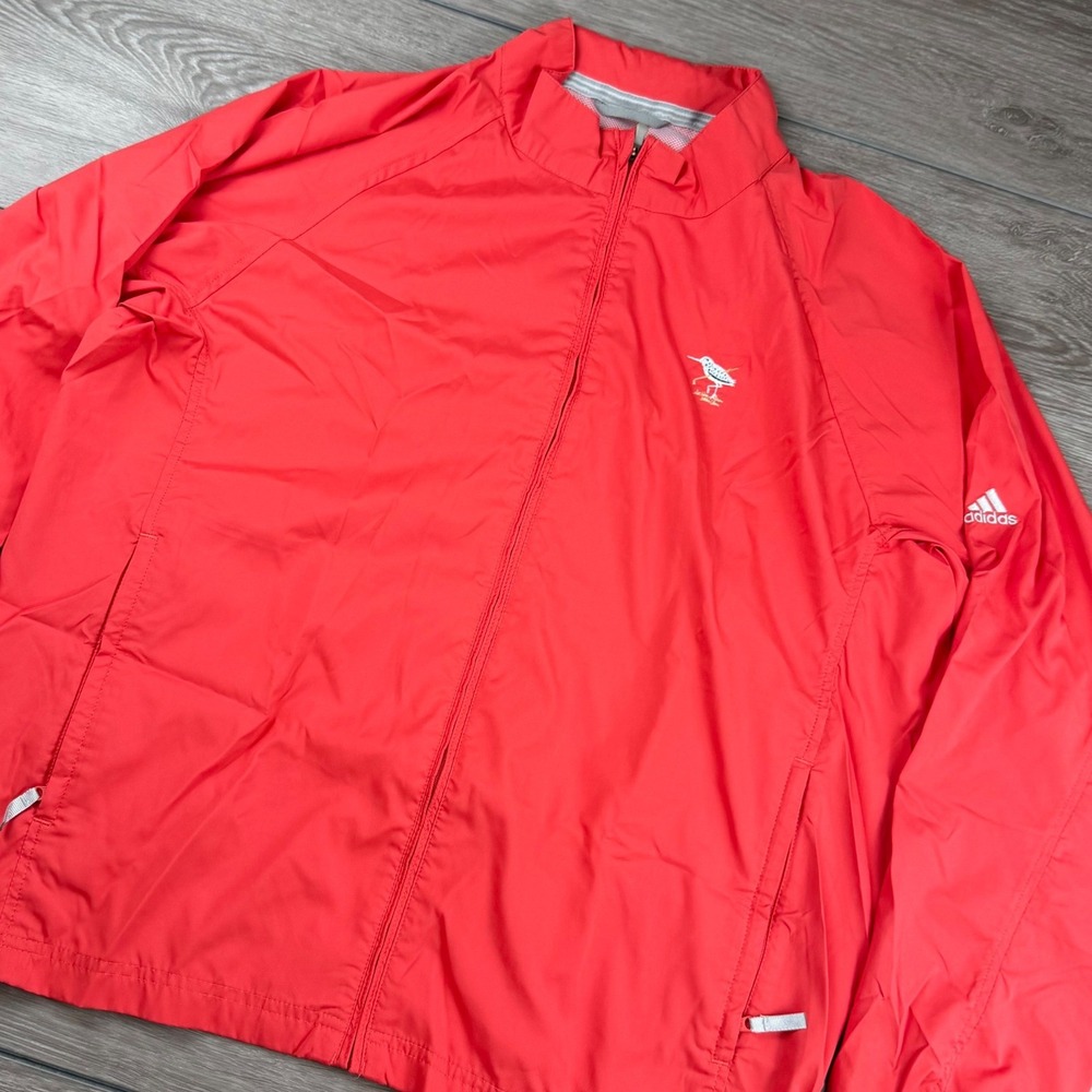 Adidas Mens Windbreaker Jacket ClimaProof Wind Golf Red Large